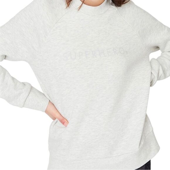 Sweaty Betty Superhero Gray Pullover Crewneck Sweater Women's Large - Picture 1 of 7